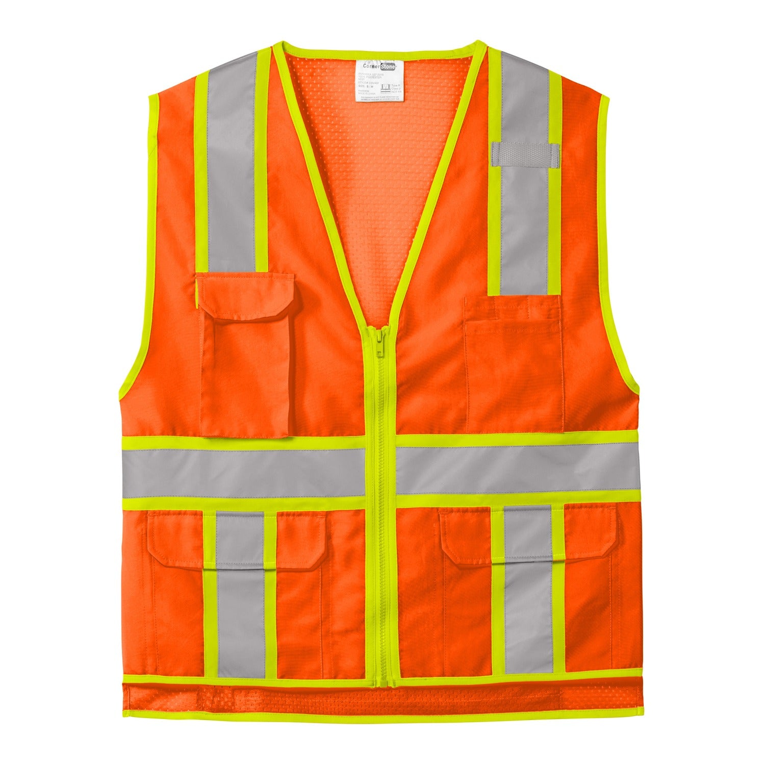 CornerStone ANSI 107 Class 2 Surveyor Zippered Two-Tone Vest CSV105