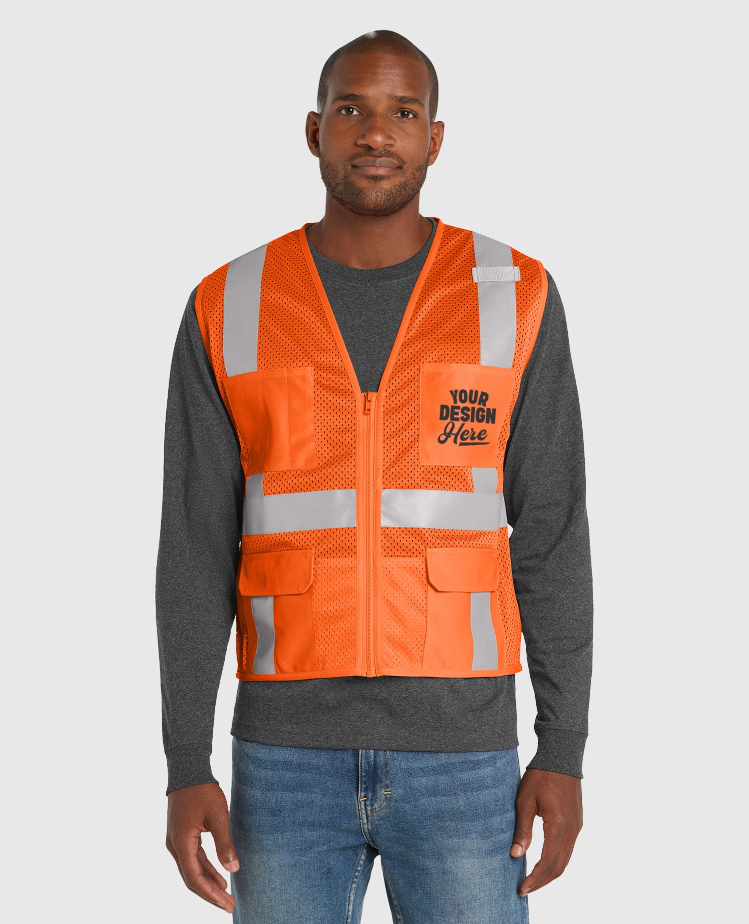 CornerStone ANSI 107 Class 2 Mesh Six-Pocket Zippered Vest CSV104