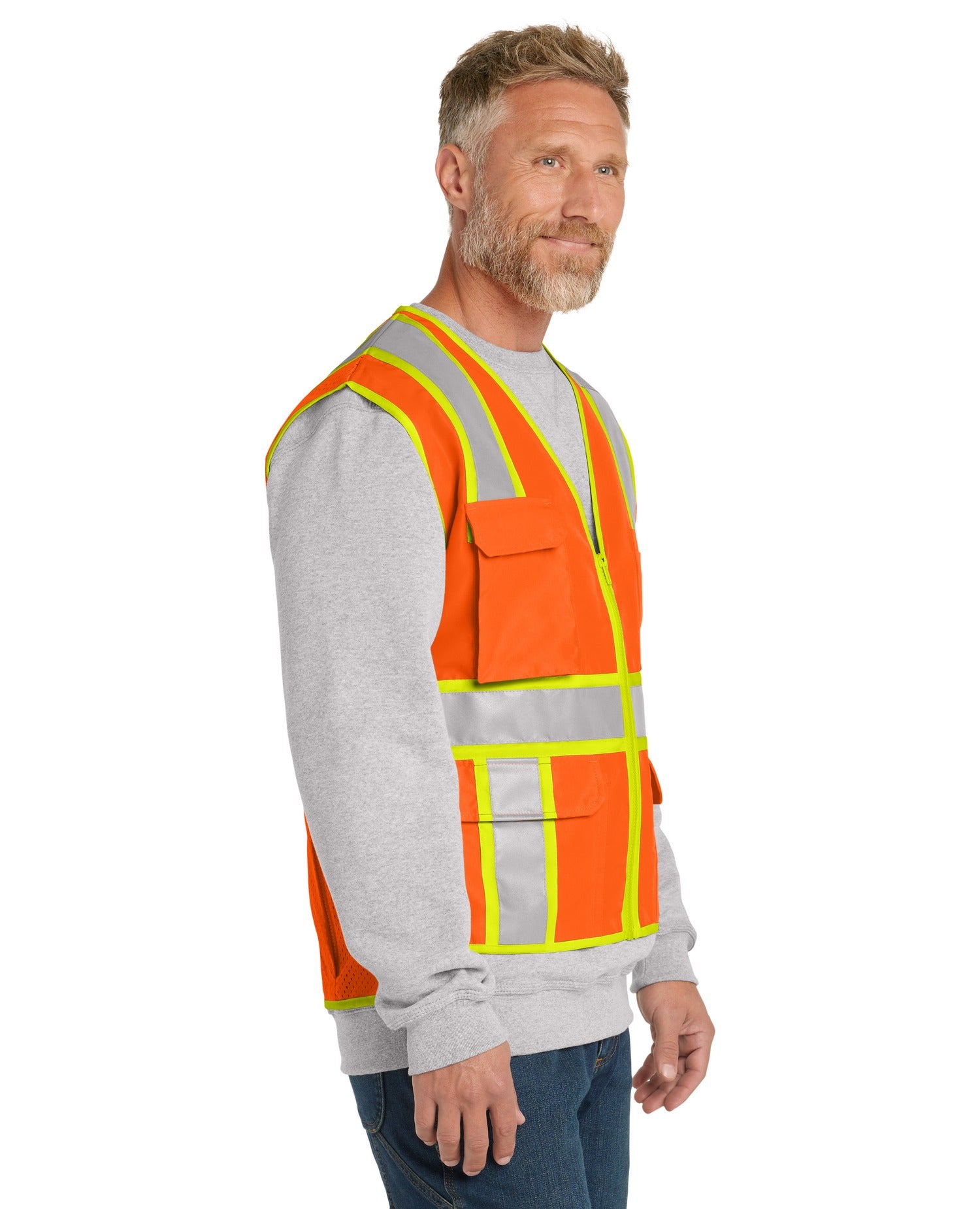 CornerStone ANSI 107 Class 2 Surveyor Zippered Two-Tone Vest CSV105