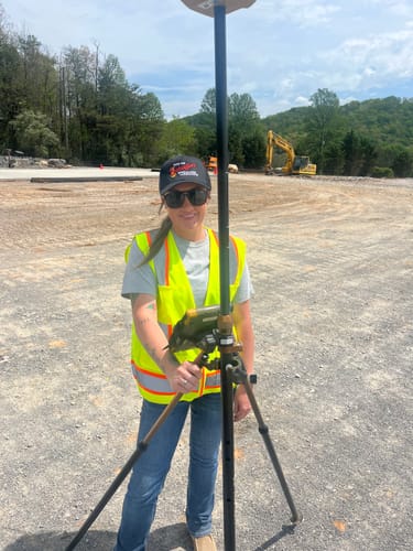 Customer at a job site wearing his embroidered Richardson 112