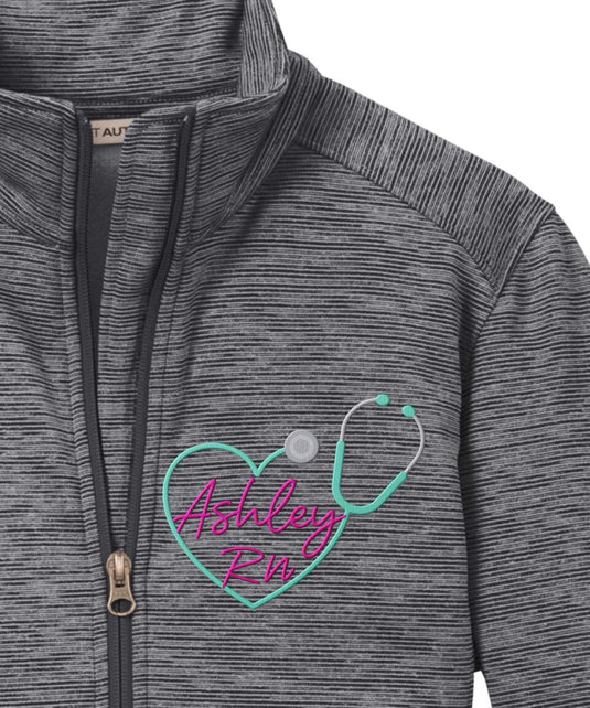 Ladies Digi Stripe Personalized Nurse Jacket - L231