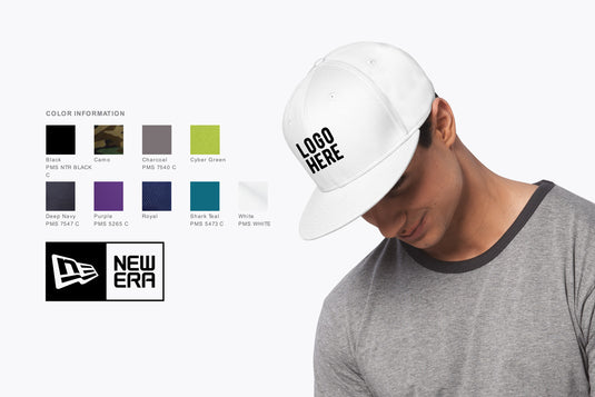 New Era Flat Bill Snapback Cap. NE400 - WUE INC 