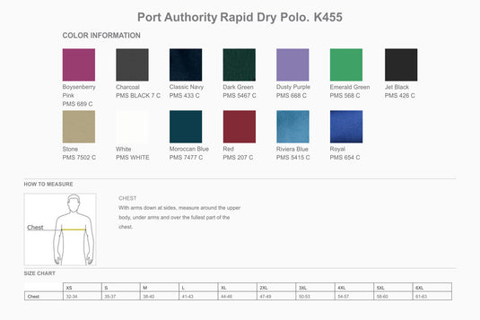 Port Authority Rapid Dry Polo. K455 - WUE INC 